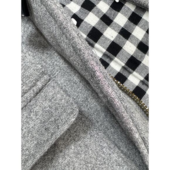 Baby Gap Toddler Coat Gray Wool Blend Hooded Toggle Jacket Plaid Lining 4T - Picture 14 of 15